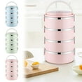 thumbnail image 1 of Portable Stainless Steel Lunch Box Bento Box with Lid,4 Tier Food Storage Container Food Storage Container, Portable & Leak-Proof Meal Prep Container for Kitchen Office,Blue, 1 of 8