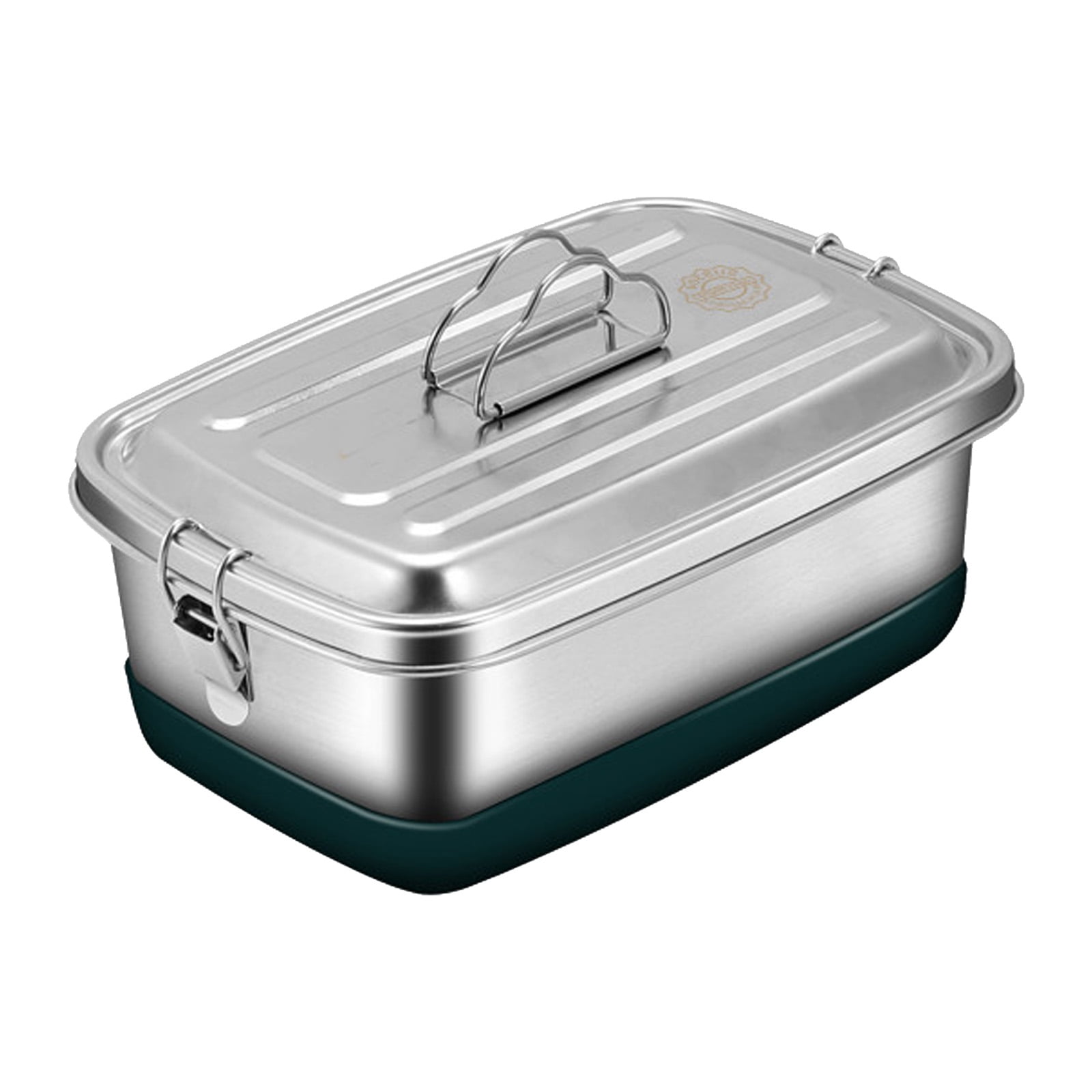 Portable Stainless Steel Lunch Container Double Layer with Compartments Bentos Box for Office School or Travel Use