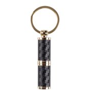 Portable Stainless Steel Punch Cutter Tool Keychain, Compact Precision Hole Punch Accessory with Wood Grain Finish
