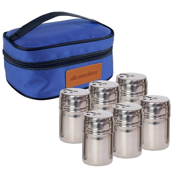 Portable Stainless Steel Spice Shaker Seasoning Condiment Dispenser (6 Pcs Set)