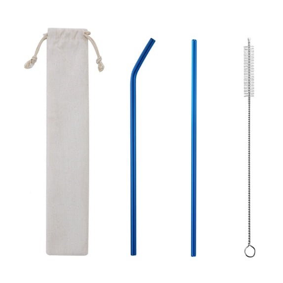 Portable Stainless Steel Straws Set - 304 Food-Grade Colorful Metal Straws with Cleaner Brush for Bar, Camping, and Home Use