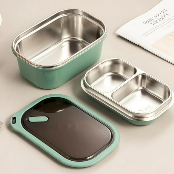 Portable Stainless Steel Student Compartment Sealed Lunch Box Food Container