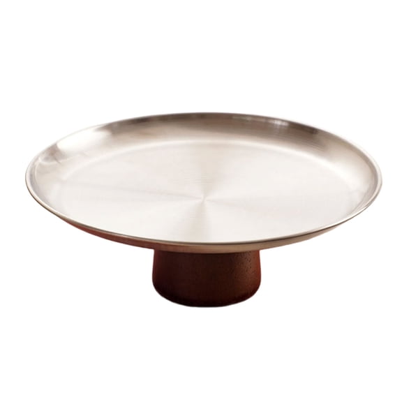 Portable Stainless Steel Tray for Dessert and Snacks Metal High Footed Fruit Display Plate Elegant Appetizer Platter