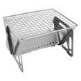 thumbnail image 1 of Portable Stainless Steel Wood Burning Camping Stove | Foldable Grill with Pot Holder | Backpacking Hiking Picnic Stove | Burns Twigs & Leaves | Includes BBQ Grill, 1 of 6