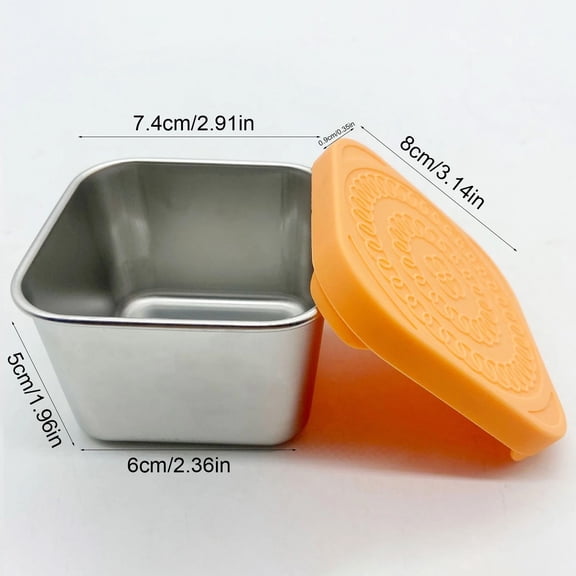 Portable Stainless Storage Container, Leakproof Cup with Silicone Lid