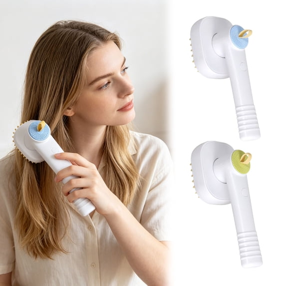 Portable Steam Hair Straightener Brush, USB Rechargeable Hair Steamer Comb, Anti-Frizz Detangling Brush for Smooth Hair Styling