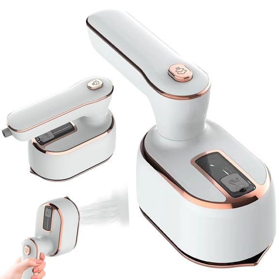 Portable Steam Iron 970W, 20s Rapid Heating Dry & Wet Ironing Machine with Large Water Tank, Ergonomic Handle for Home, Travel, Dormitory & Office