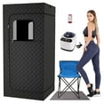 thumbnail image 1 of Portable Steam Sauna, Personal Full Body Home Sauna Tent with 3L&1000W Steamer, 9 Levels Heating, 90 Minutes Timer, Folding Chair, Remote Control, (70.87"*31.5"*31.5"), 1 of 10
