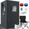 thumbnail image 1 of Eitpaw Portable Steam Sauna Tent 1000 Watts with Foldable Chair for Home - Black, 1 of 7