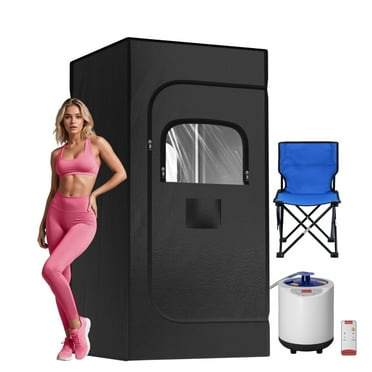 Portable Steam Sauna for Home with 3L 1200W Steamer, Remote Control, Folding Chair ,Hot Tent for Gym Yoga,Black