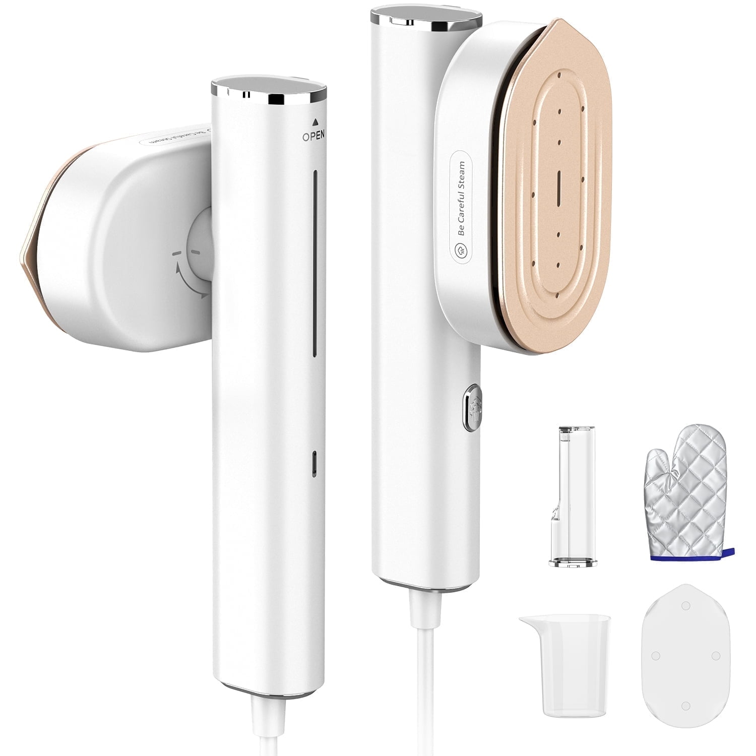 Hulmay Travel Steamer for Clothes, 1200W Portable Steam & Iron 2 in 1, 15s Heat-up, Handheld Garment Steamers for Travel Home Office (110-120V)