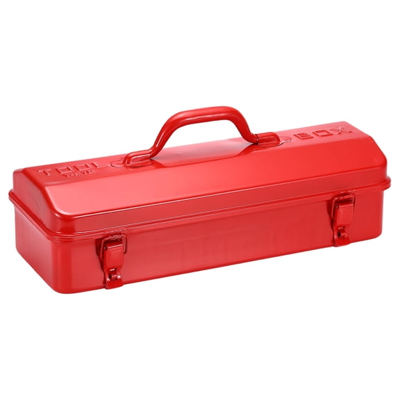 Portable Steel Tool Box, 17" x 8.7" x 3.1" with Handle and Double Metal Latch Closure