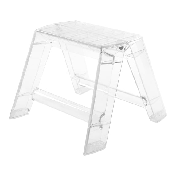 Portable Step Ladder, Step Stool for Adults, Clear Stool for Indoor Outdoor Library Kitchen (15.4*15.35*11.6in)