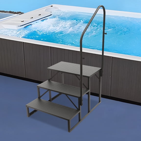 Portable Step Ladder W/ Handrails Swimming Pool Ladder Above Ground Home Decor