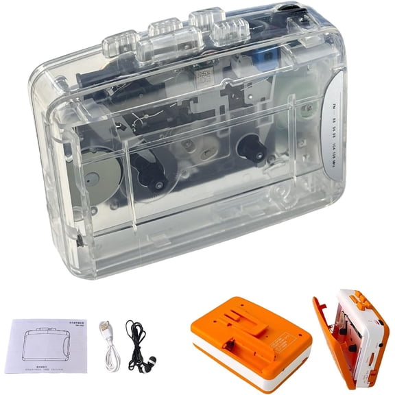 Portable Stereo Cassette Player, Retro Tape Machine, Multi-Function Radio Recorder, Equipped with Headphones