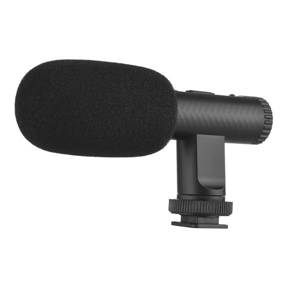 Portable Stereo Microphone Video Recording Mic with 3.5mm TRS Plug / 0.14 inches and Built-in Rechargeable 90mAh Battery for DSLR Cameras, Camcorders, Vlogging, and Interviews