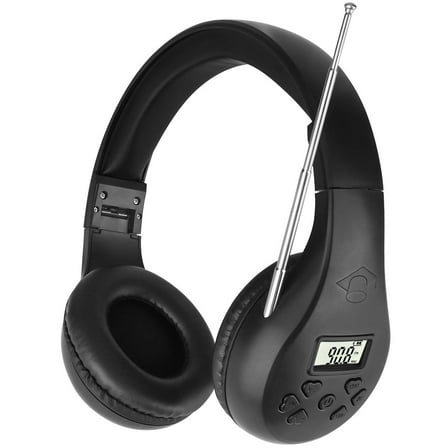Portable Stereo Radio Headphones with Best Reception, Digital Radio Wireless Headset with Soft Ear Muffs, 3.5mm Aux for Walking, Jogging, Riding, Mowing, Powered by 2 AA Batteries (Not Included)