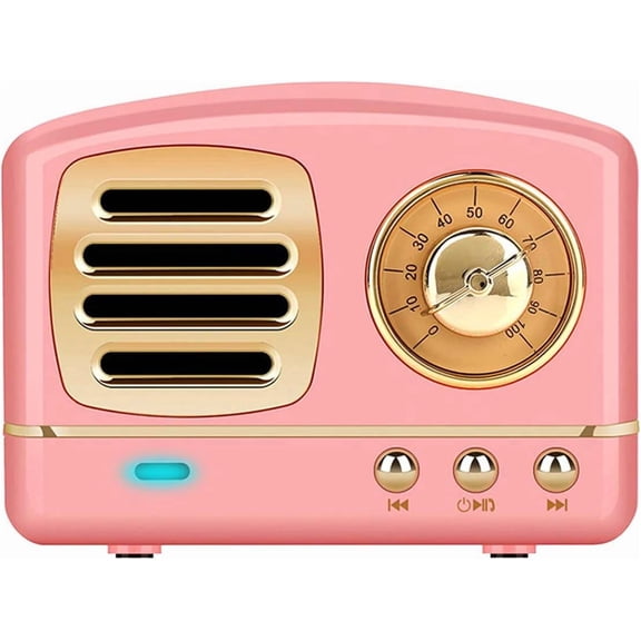 Portable Stereo Speaker, Bass Retro Speaker with TF Card Slot, Built-in Mic for Travel, , Beach, Kitchen for /iOS Devices ()