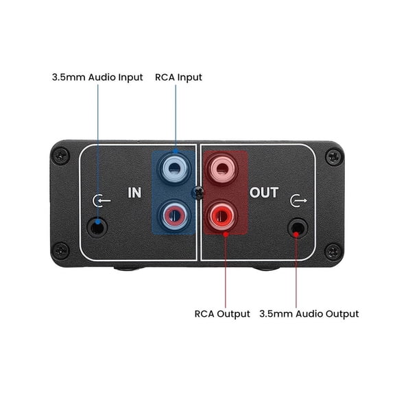 Portable Stereo Switch Box Strong Interference Resistance, Ideal for Audio Source Control Preamplifier