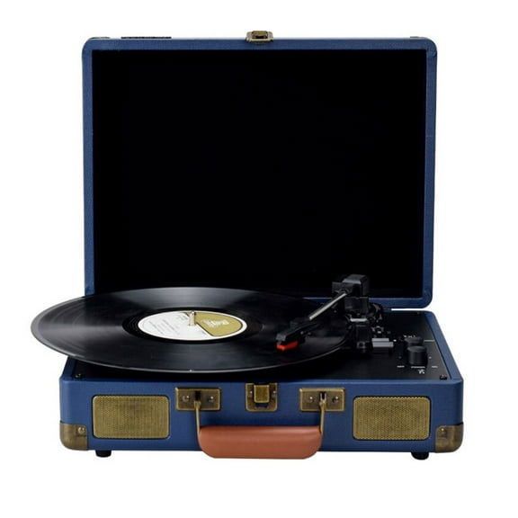 Portable Stereo Turntable With Wireless BT In And Out 33/45/78RPM LP Vinyl Record Player Pitch Control Phono Speaker ,Louder and Clearer