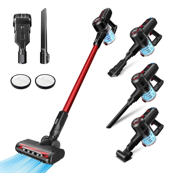 Portable Stick Vacuum Cleaner | 6-in-1 Complete Accessory Set, Consistent Powerful Suction, Long Battery Life—One-Stop Cleaning for Your Home, Car, and Pet Hair