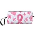 thumbnail image 1 of Portable Storage Bag 7.9×3.5×2.4in Simple Design Convenient Storage And Finishing Bag Light Body Can Be Used As A Cosmetic Bag Storage Bag Artistic Pink Ribbon Pattern With Sketched Elements, 1 of 8