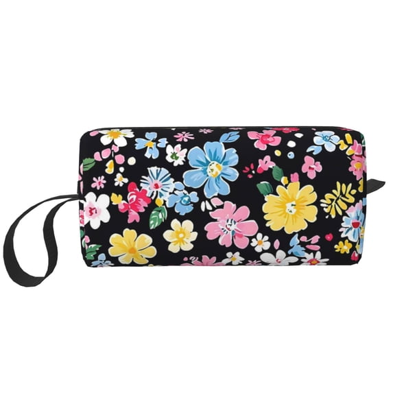 Portable Storage Bag 7.9×3.5×2.4in Simple Design Convenient Storage And Finishing Bag Light Body Can Be Used As A Cosmetic Bag Storage Bag Groovy Flowers (9)