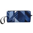 thumbnail image 1 of Portable Storage Bag 7.9×3.5×2.4in Simple Design Convenient Storage And Finishing Bag Light Body Can Be Used As A Cosmetic Bag Storage Bag Midnightblue Geometric Patterns_4, 1 of 8