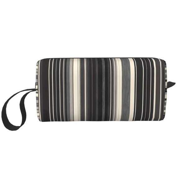 Portable Storage Bag 7.93.52.4in Simple Design Convenient Storage And Finishing Bag Light Body Can Be Used As A Cosmetic Bag Storage Bag Pale Violet Grey Stripe_1