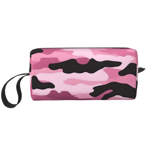 Portable Storage Bag 7.93.52.4in Simple Design Convenient Storage And Finishing Bag Light Body Can Be Used As A Cosmetic Bag Storage Bag Texture Military Camouflage Pattern Abstract Pink_2
