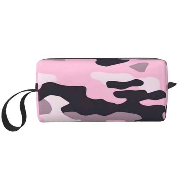Portable Storage Bag 7.93.52.4in Simple Design Convenient Storage And Finishing Bag Light Body Can Be Used As A Cosmetic Bag Storage Bag Texture Military Camouflage Pattern Abstract Pink_4