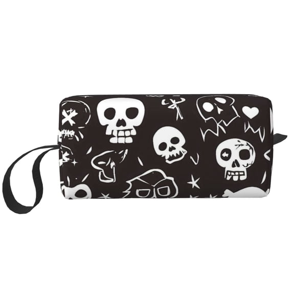 Portable Storage Bag 7.9×3.5×2.4in Simple Design Convenient Storage And Finishing Bag Light Body Can Be Used As A Cosmetic Bag Storage Bag Weird Skull Head