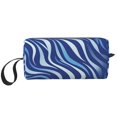thumbnail image 1 of Portable Storage Bag 7.9×3.5×2.4in Simple Design Convenient Storage And Finishing Bag Light Body Can Be Used As A Cosmetic Bag Storage Bag Zebra Print Style Lightblue_3, 1 of 8