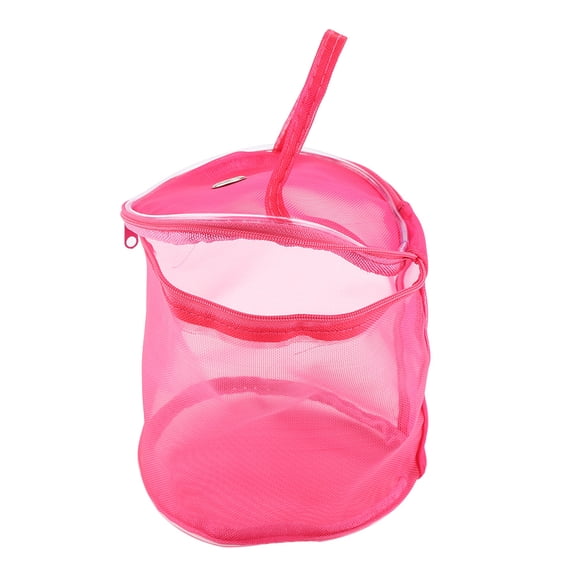 Portable Storage Bag Cylinder Mesh Wool Wool Yarn Handbag Convenient Exquisite Container Reusable Mesh Bag Suitable for Storing Small Objects[Rose red]