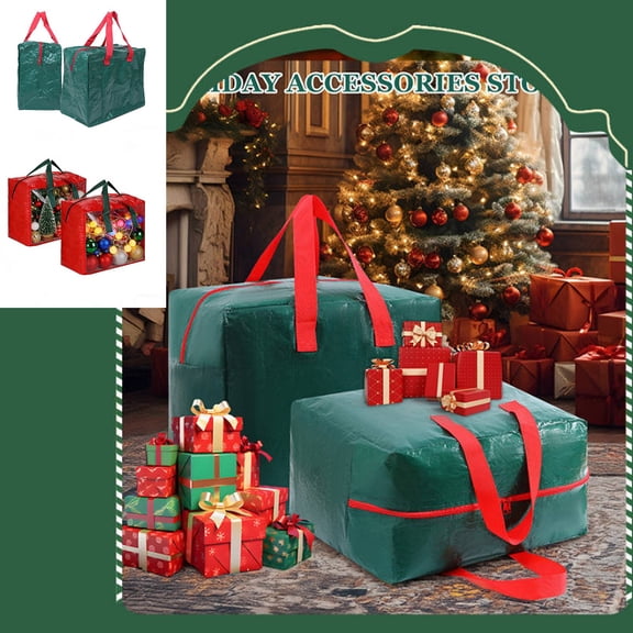 Portable Storage Bag for Holiday Decorations and Ornaments with Secure Zipper Closure and Durable Material for Easy Organization and Seasonal Protection for Home Holiday Decor Storage Topliu