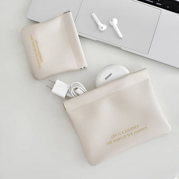 Portable Storage Bag PU Bag Automatic Closure Mini Bag for Lipstick Earphone,etc