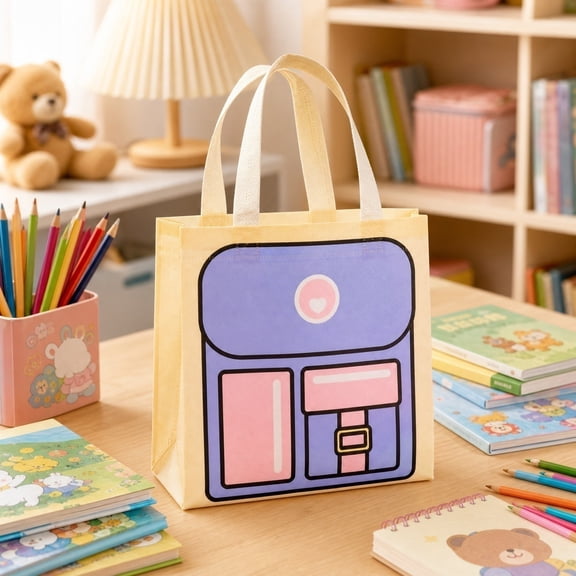 Portable Storage Bag, Reusable Book Tote for School, Lightweight Organizer for Lunch, Supplies & Daily Use