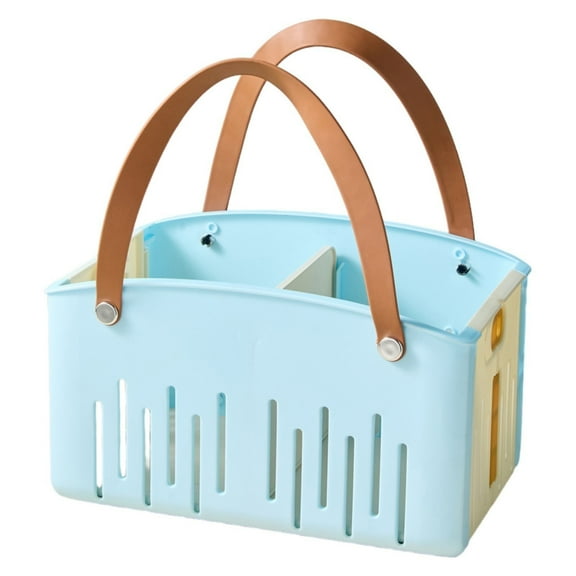Portable Storage Basket Blue A， Portable Shower Caddy Plastic Shower Basket Tote with Handles Removable Divider Cleaning Caddy Storage Organizer for Bathroom College Dorm