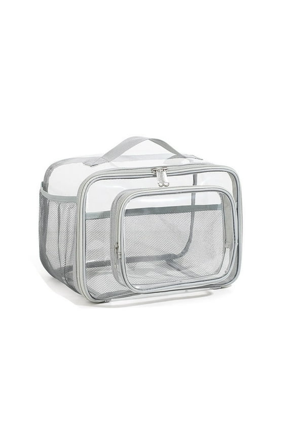 Portable Storage Box - 28 x 19 x 18cm Transparent Plastic Organizer, Foldable Travel & Camping Storage Bag, Modern Minimalist Design for Clothes & Toiletries