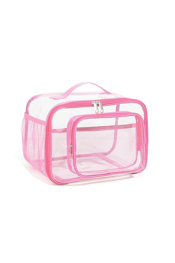 Portable Storage Box - 28 x 19 x 18cm Transparent Plastic Organizer, Foldable Travel & Camping Storage Bag, Modern Minimalist Design for Clothes & Toiletries