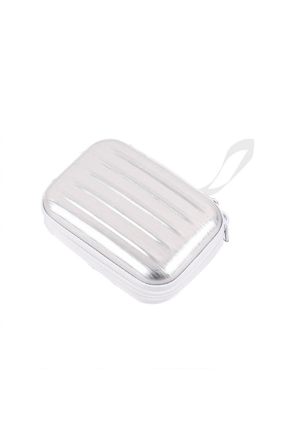 Portable Storage Box, Zipper Jewelry Organizer, Hardside Mini Case, Packaging Tin Box, 3" X 4" Rectangular Tinplate Container with Hanging Loop for Small Items, Crafts, Cash