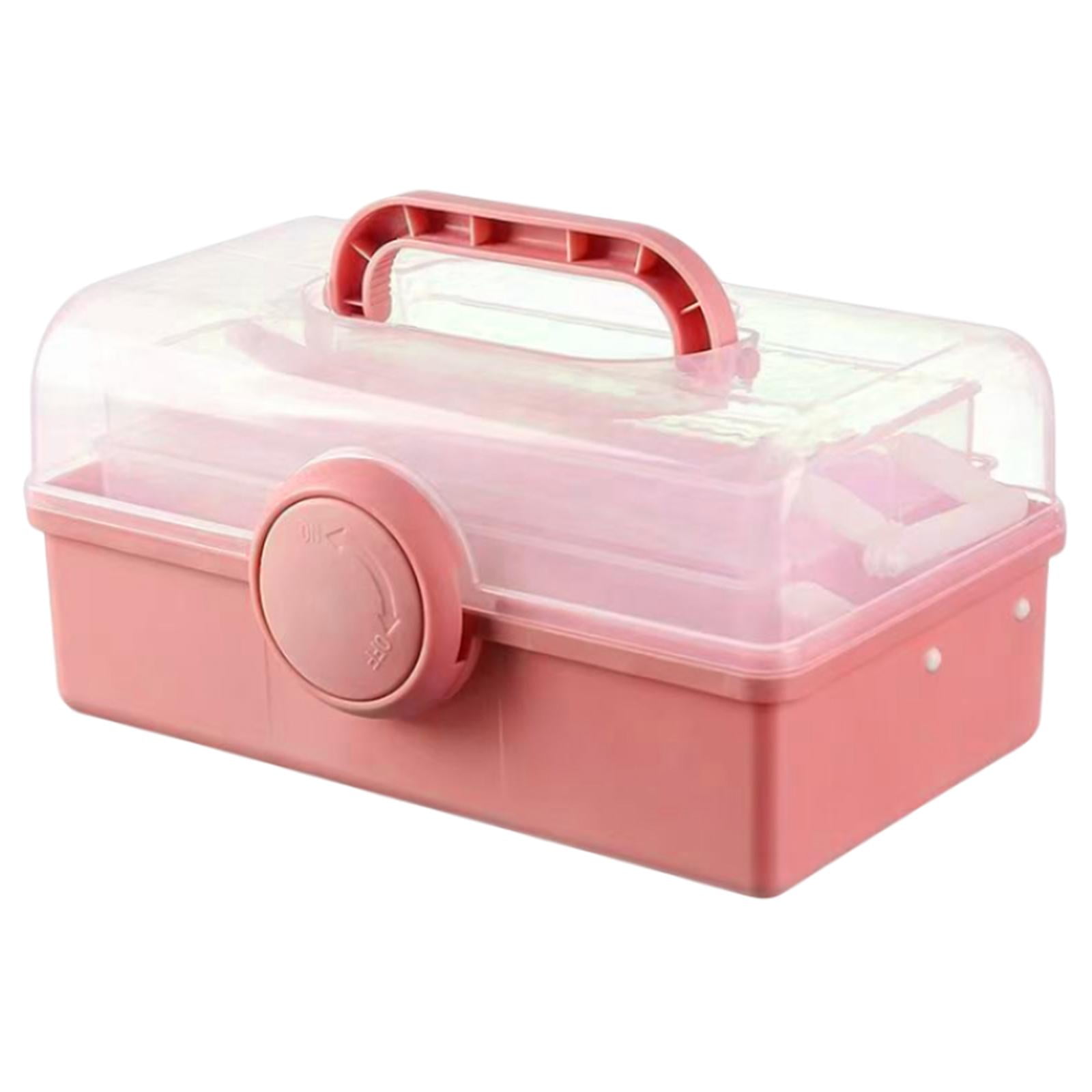 Craft Art Box Pink Tackle Box for Girls Art Bin Storage Box with Handle  Portable Storage Container Small Craft Box First Aid Box Sewing Box for  Kids
