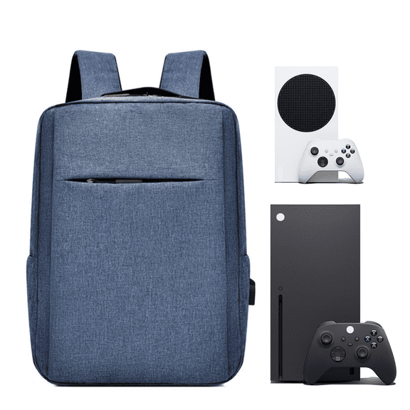 Portable Storage Case for Xbox Series X & S/Xbox One Consoles & Controllers - Durable Travel Organizer Bag with Padded Compartment-Blue