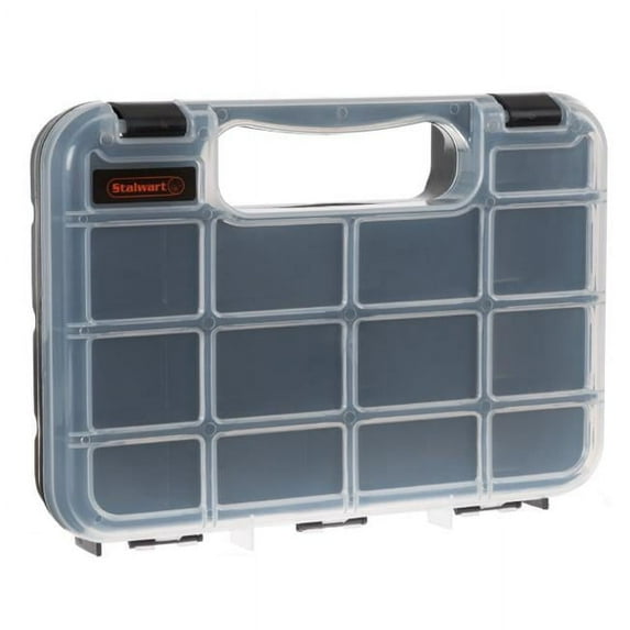 Portable Storage Case with Secure Locks & 14 Small Bin Compartments for Hardware
