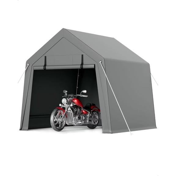 Portable Storage Shelter Shed 6x6 FT, Outdoor Portable Carport with Roll-Up Zipper Door, Waterproof, UV Resistant Storage Tent for Motorcycles, Bicycles, Firewood, Utility Room