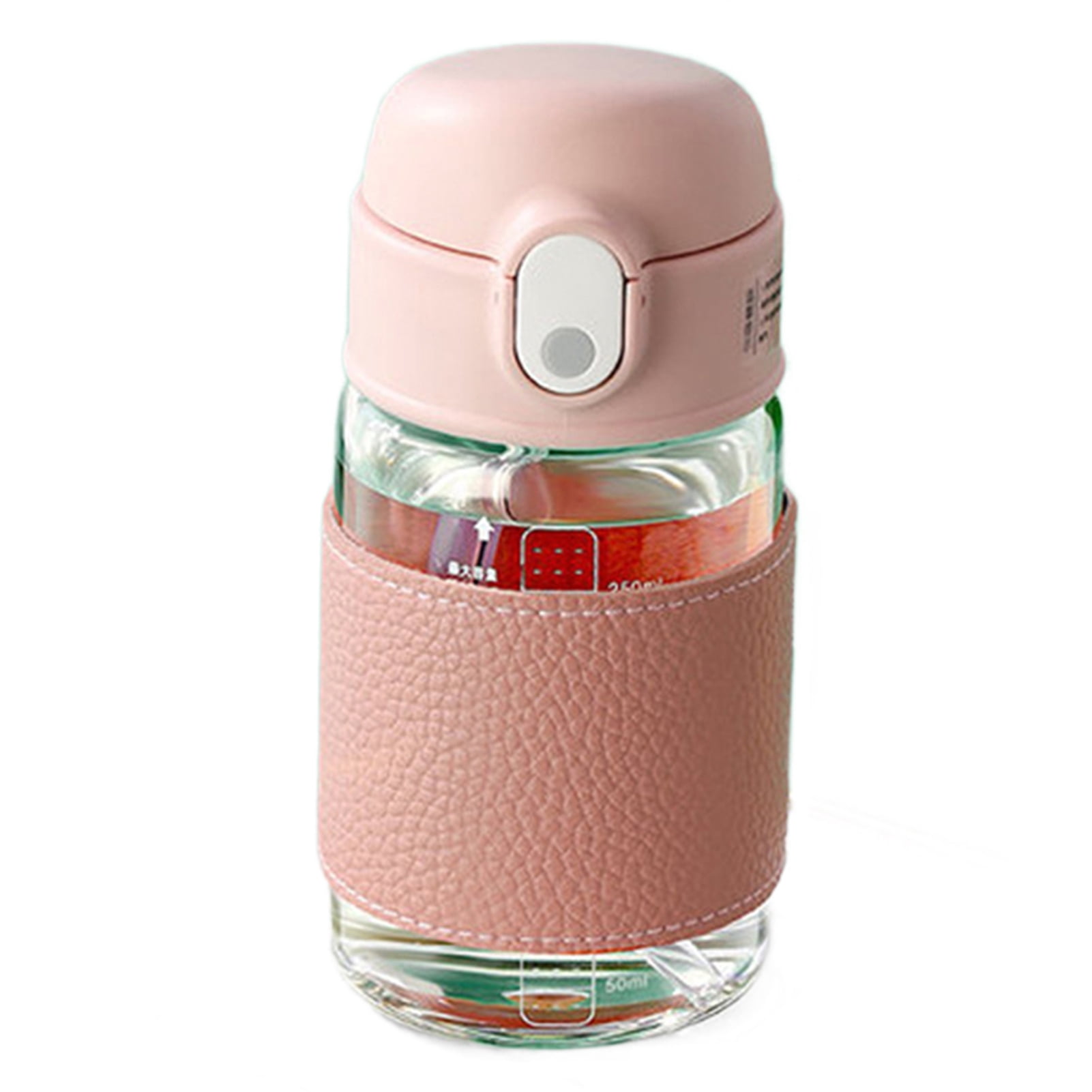 Portable Straw Glass Cup With Scale High Capacity Water Bottle For Boys Girls Leak-proof Wide Mouth For Outdoor Household