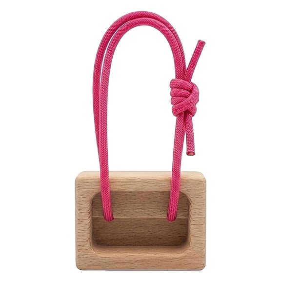 Portable Strength Trainer Beech Hangboard with Adjustable Suspension Rope and Sturdy Metal Clips