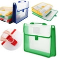 thumbnail image 1 of PP Plastic Transparent Folder Pockets Envelope, Portable Waterproof Expanding Document File Folders Organizer File Folder(Green), 1 of 5