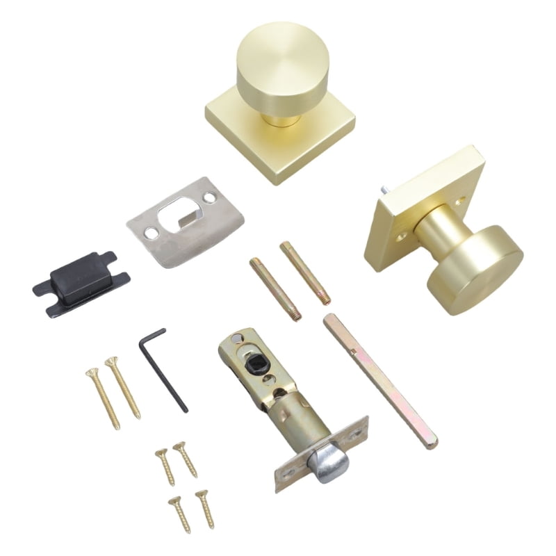 Portable Sturdy Gold Passage Door Knobs Accessory for Bedroom and Hallway Use