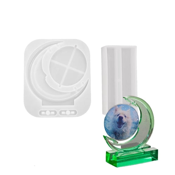 Portable Sturdy Silicone Craft Mold Accessory for Sun and Moons Rotating Photo Frame Fits Various Picture Sizes